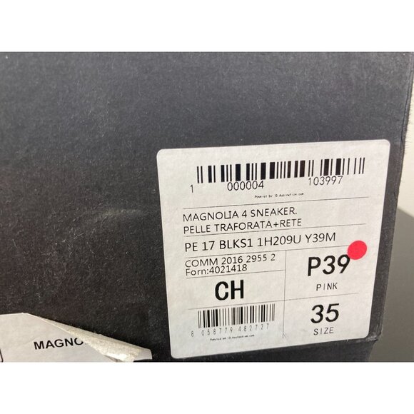 Pinko Pink/Black/White Leather Sneakers 5 - Picture 6 of 6